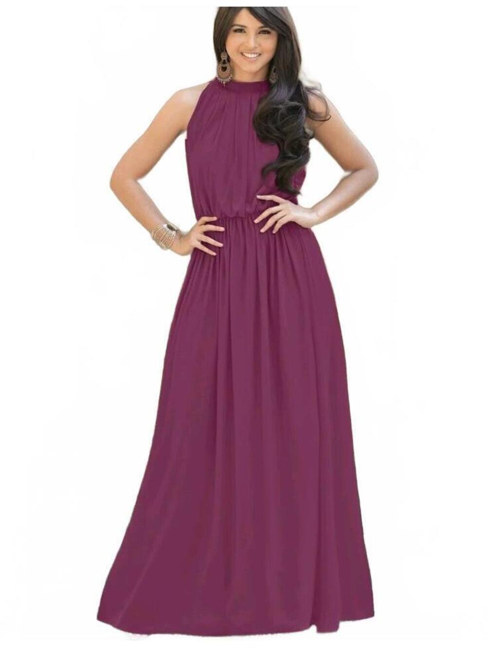 Koh Koh Women's Size Medium LONG Wine Color Sleeveless Maxi Dress NWT